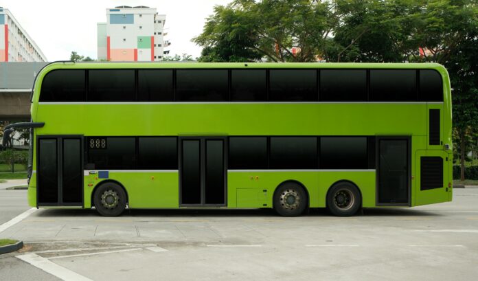 Busside kindlustamine - kahekordne roheline buss